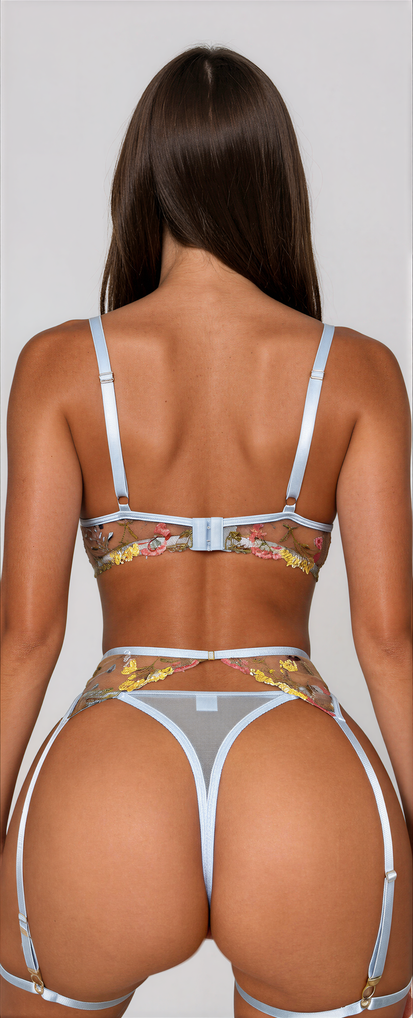 Daisy 2-teiliges Spitzen-Dessous-Set mit Stickerei